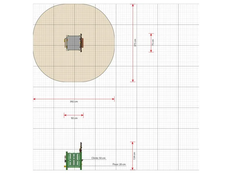 Miniplay Noa dimensions and safety area Miniplay Noa dimensions and safety area